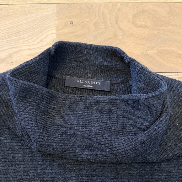 All Saints Charcoal Turtleneck Sweater - Picture 2 of 3